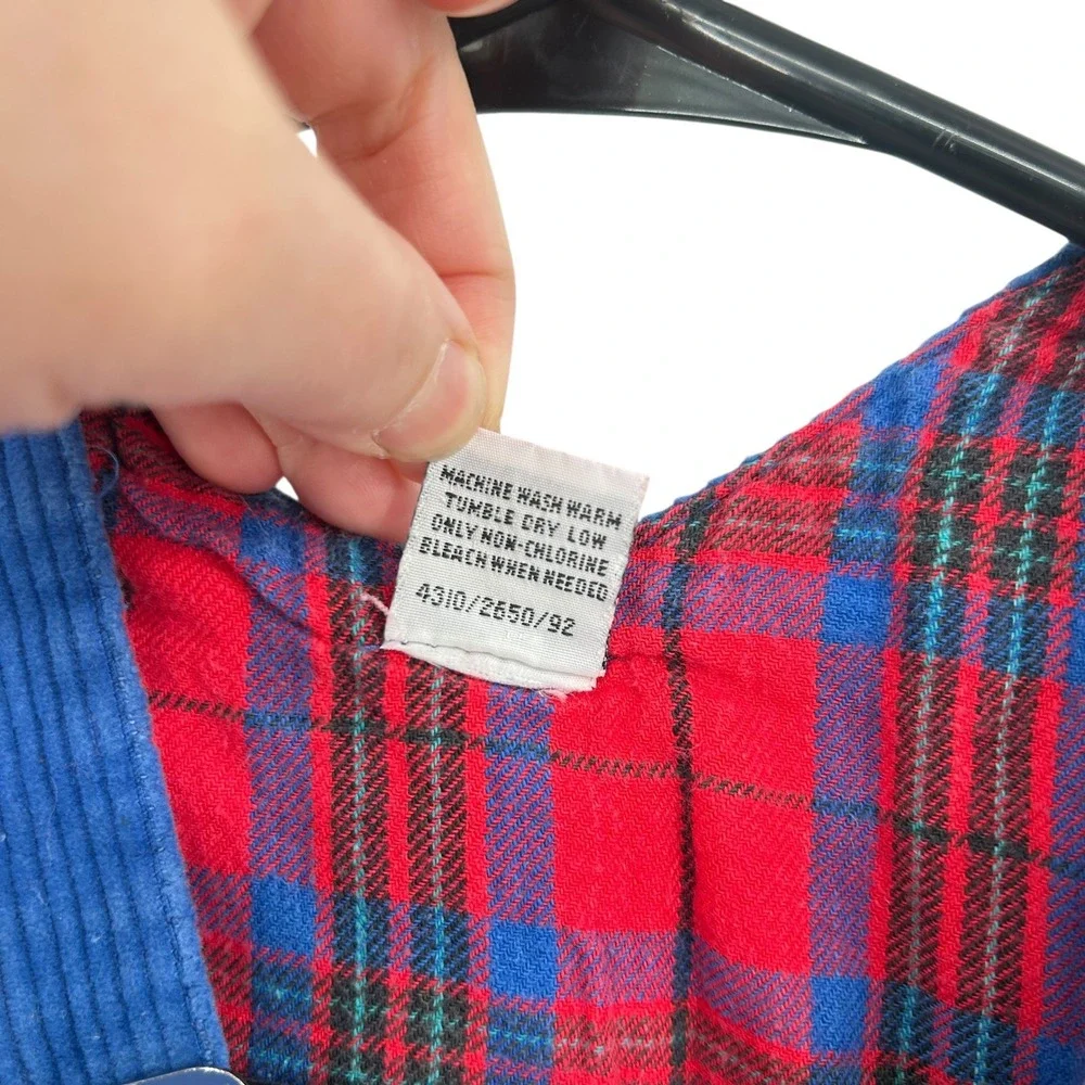 Vintage Baby Corduroy Overalls 12M Blue Suspender Pants Plaid Lined Classic‎